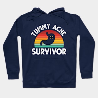 Sunset retro funny Vintage Tummy Ache Survivor Hoodie